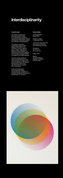 Artwork Catalogue Interdisciplinarity. Catalogue page for