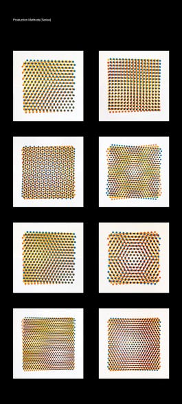Artwork Catalogue Production Methods Series. Grid layout showcasing eight unique variations from the
